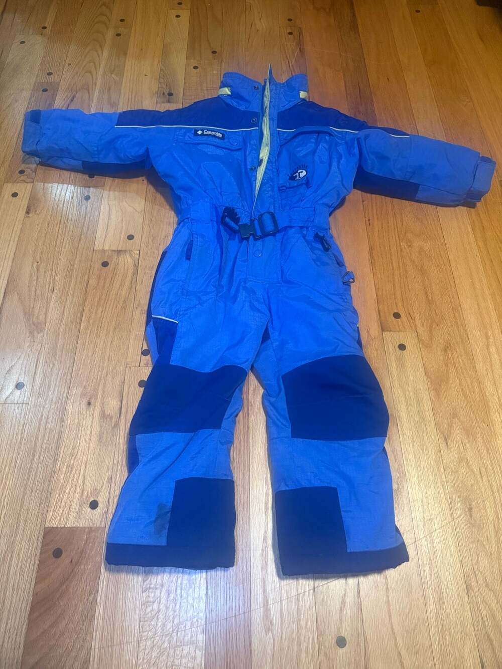 Vintage Columbia Toddler 4T One Piece Snowsuit Blue Insulated Ski Snow Suit